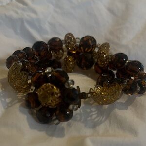 Gilded Amber Bouquet Vintage Bracelet